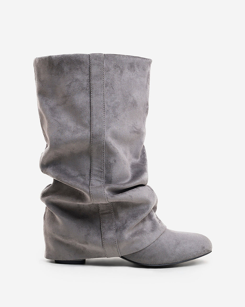 Emilia Slouchy Suede Boots - Grey
