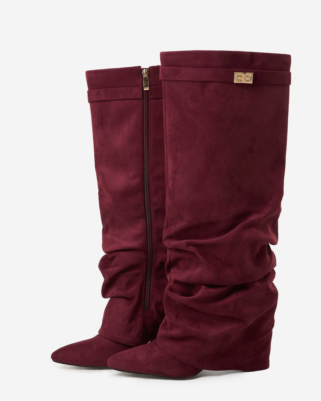 Lavista Slouchy Suede knee high boots - Burgundy