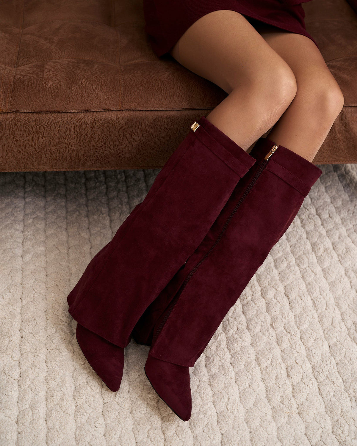Lavista Suede knee high boots - Burgundy