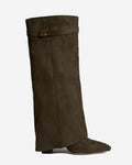 Lavista Suede knee high boots - Olive green