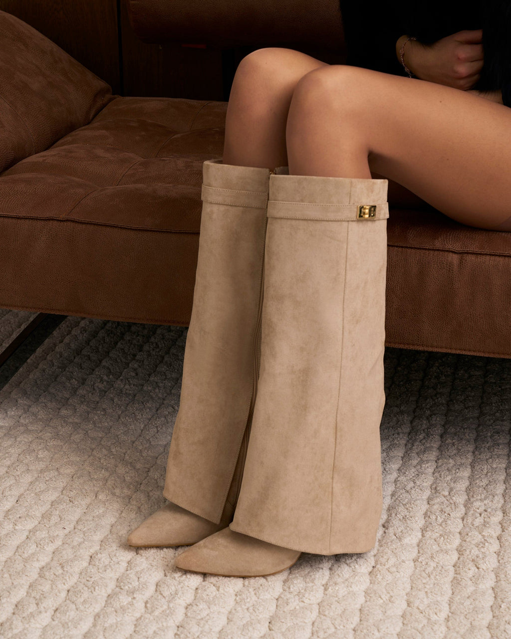 Lavista Suede knee high boots - Beige