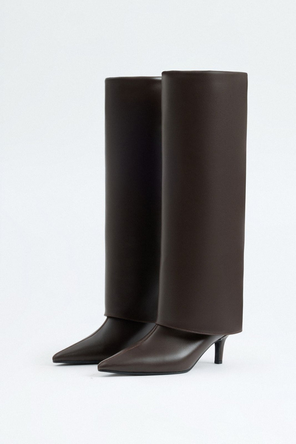 Barfin Leather knee high boots - Dark Brown