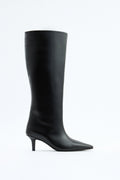 Mona Leather knee high boots - Black