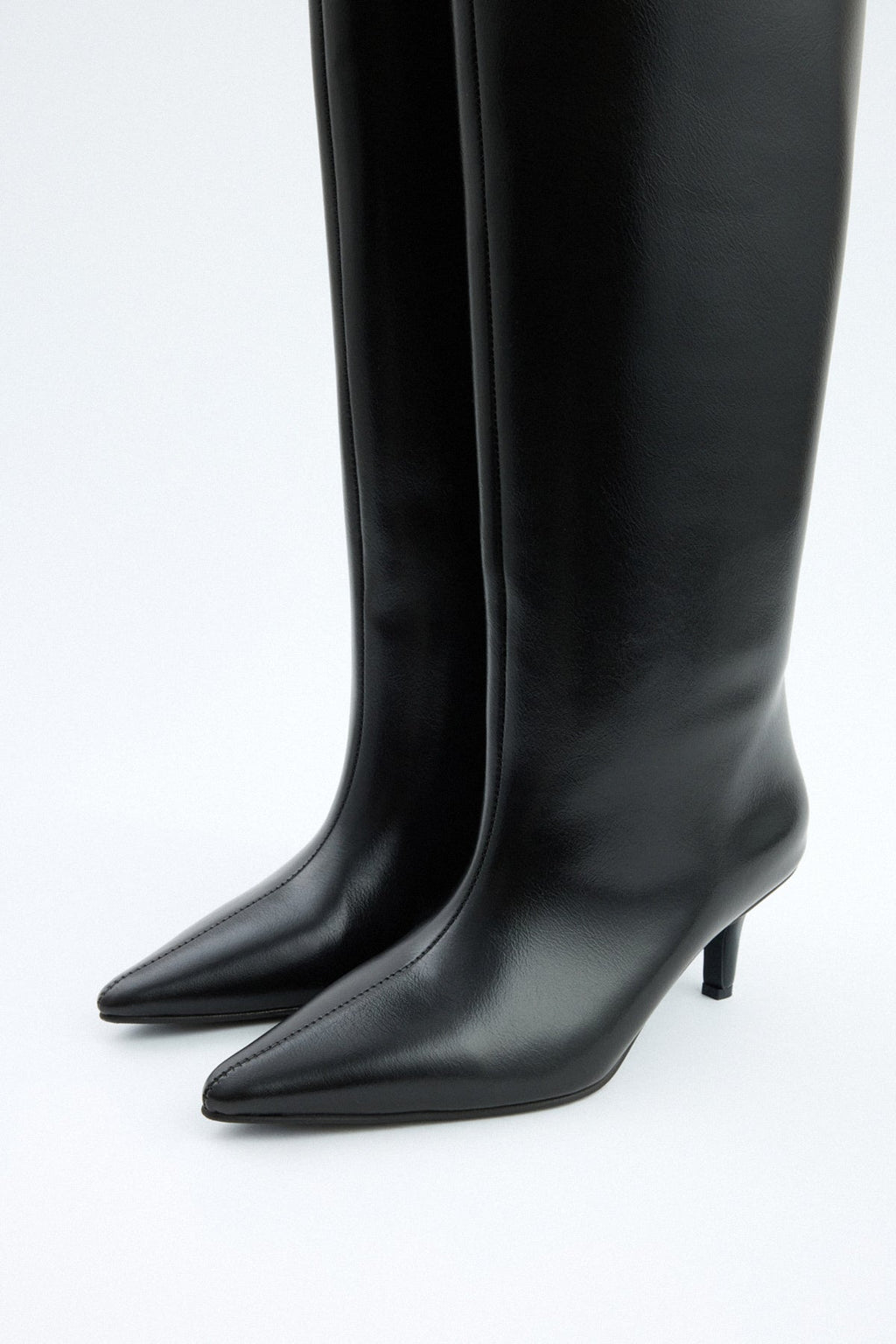 Mona Leather knee high boots - Black