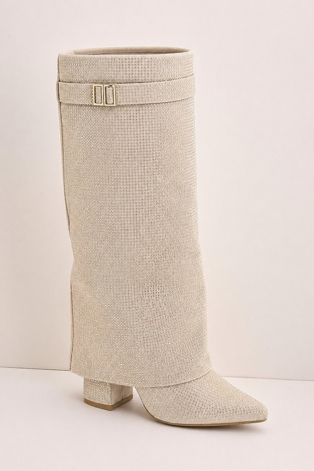 Lucia Voss Diamanté Beige Boots