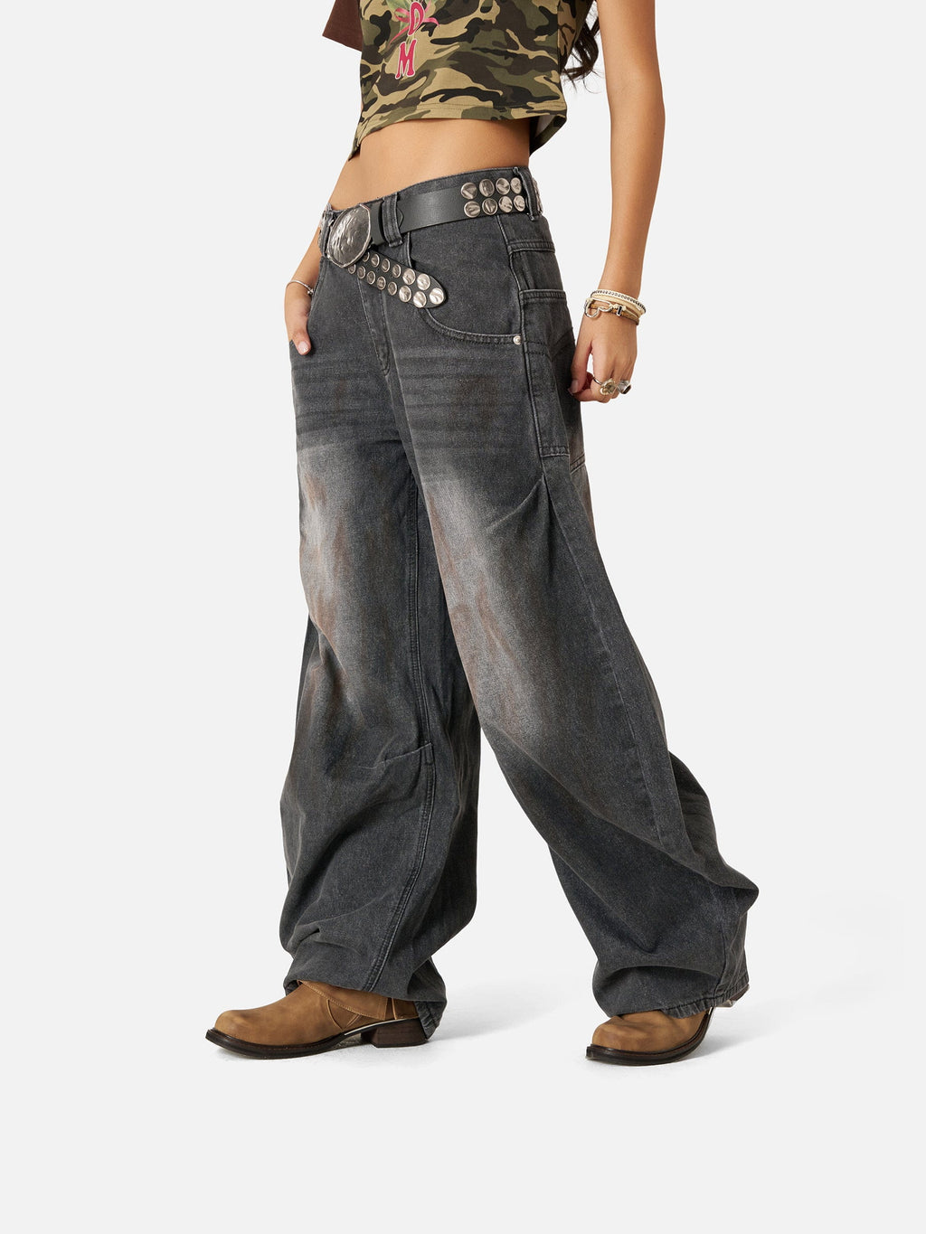 Aelfric Eden Dirty-Dyed Super Baggy Barrel Jeans